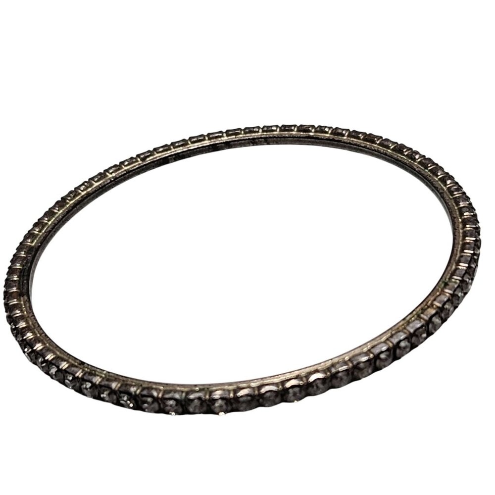 Elegant Silver Tone Rhinestone Bangle Bracelet Minimalist Fashion Jewelry Women
